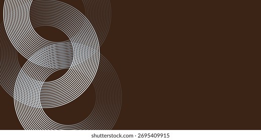  Abstract circle lines on light blue background. Geometric stripe line art design for poster, brochure, cover, website, header, web banner, presentation.
