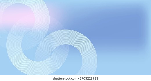 Abstract circle lines on light blue background. Geometric stripe line art design for poster, brochure, cover, website, header, web banner, presentation.
