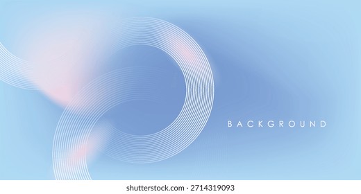 Abstract circle lines on light blue background. Geometric stripe line art design for poster, brochure, cover, website, header, web banner, presentation.