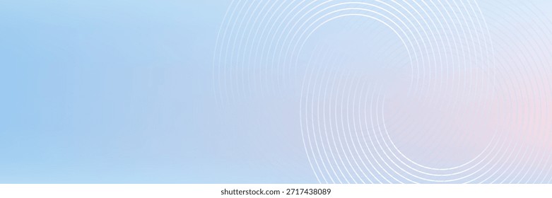 Abstract circle lines on light blue background. Geometric stripe line art design for poster, brochure, cover, website, header, web banner, presentation.