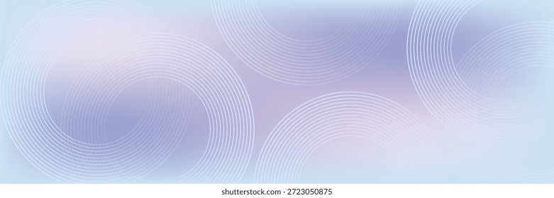 Abstractas líneas circulares sobre fondo azul claro.