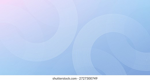Abstractas líneas circulares sobre fondo azul claro. Diseño geométrico del arte de la línea de la raya para el cartel, folleto, cubierta, Sitio web, cabecera, Anuncio del Web, presentación.

