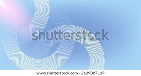 Abstract circle lines on light blue background. Geometric stripe line art design for poster, brochure, cover, website, header, web banner, presentation.
