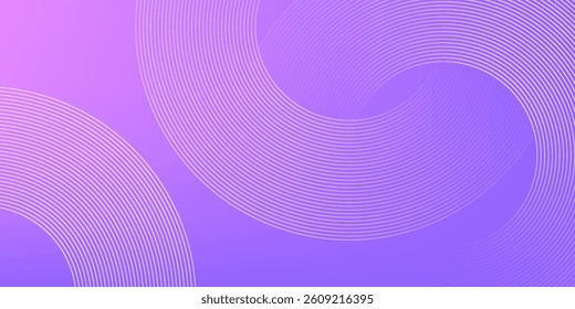 Abstract circle lines on pink and purple background. Geometric stripe line art design for poster, brochure, cover, website, header, web banner, presentation.