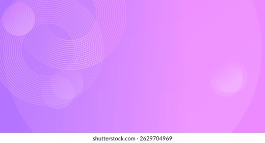 Abstract circle lines on pink and purple background. Geometric stripe line art design for poster, brochure, cover, website, header, web banner, presentation.