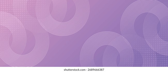 Abstract circle lines on pink and purple background with pattern. Geometric stripe line art design for poster, brochure, cover, website, header, web banner, presentation