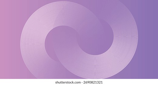 Abstract circle lines on pink and purple background. Geometric stripe line art design for poster, brochure, cover, website.