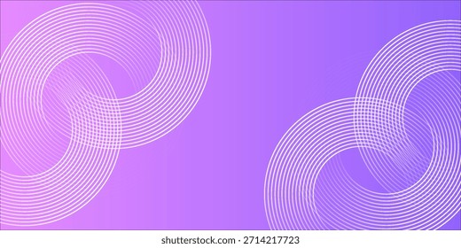 Abstract circle lines on pink and purple background. Geometric stripe line art design for poster, brochure, cover, website, header, web banner, presentation.