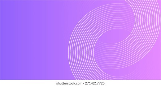 Abstract circle lines on pink and purple background. Geometric stripe line art design for poster, brochure, cover, website, header, web banner, presentation.