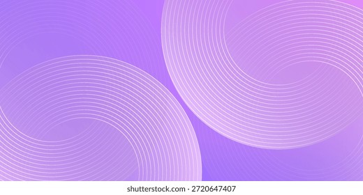 Abstractas líneas circulares sobre fondo rosa y púrpura. Diseño geométrico del arte de la línea de la raya para el cartel, folleto, cubierta, Sitio web, cabecera, Anuncio del Web, presentación.