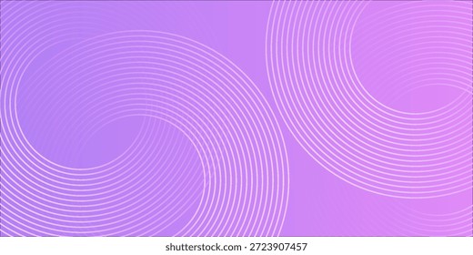 Abstract circle lines on pink and purple background. Geometric stripe line art design for poster, brochure, cover, website, header, web banner, presentation.