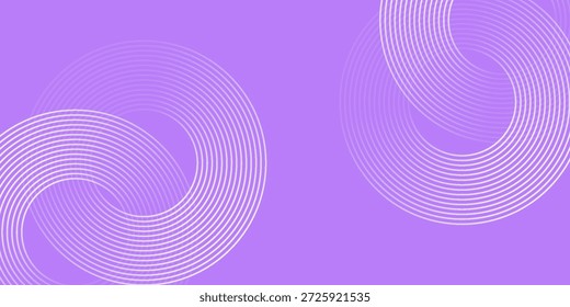 Abstractas líneas circulares sobre fondo rosa y púrpura. Diseño geométrico del arte de la línea de la raya para el cartel, folleto, cubierta, Sitio web, cabecera, Anuncio del Web, presentación.