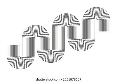 Abstract circle lines on white background. Geometric stripe line art design. Modern luxury template. Suit for presentation, banner, cover, web, flyer, poster, brochure. Vector 10 eps.