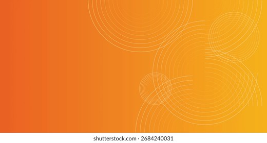 Abstract circle lines on yellow background. Geometric stripe line art design for poster, brochure, cover, website, banner