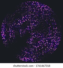 Abstract circle lines party polka template. Explosion background bright confetti. Geometric color dot. Abstract random art for celebratory design, wedding theme, banner, gift packaging, poster. Vector