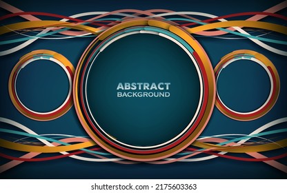 abstract circle and lines shape elements on green background. Vector illustration