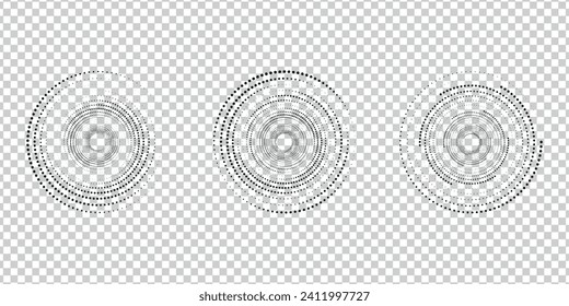 Abstract circle with lines as a spiral or propeller. One black color lines with different opacity.