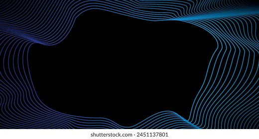 Abstract circle lines wave colorful purple and blue gradient isolated on transparent background. Vector in concept technology, science, music, modernabstract background wave line