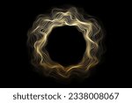 Abstract circle lines wave gold gradient light isolated on black background. Vector in concept luxury, technology, science, music, modern.