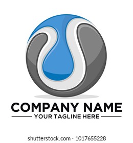 Abstract circle logo 3D for web and business company