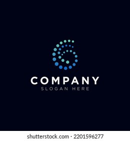 abstraktes Circle Logo Business Design Vektorgrafik für Gesundheit und Medizin. kreative, zukunftsweisende Logo-Business-Vektordesign-Vorlage mit modernem und einfachem Stil einzeln auf dunklem Hintergrund.