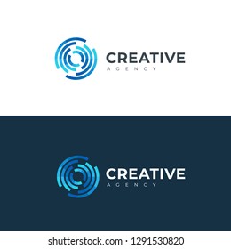 Abstract circle logo. Creative dynamic round logotype. Connection symbol.