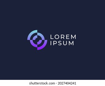 Abstract circle logo. Creative dynamic round logotype. Connection symbol.