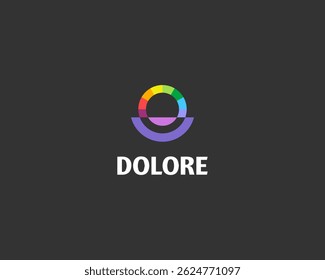 Abstractas logo circular. Logo colorido de la sonrisa creativa. Icono de Vector de arco iris de anillo universal.