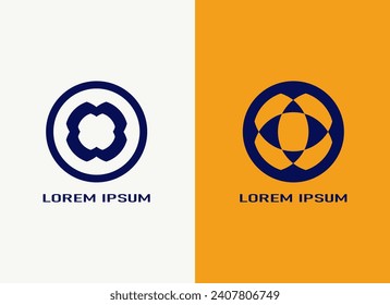 Abstract circle logo design. Abstract blue logo design.