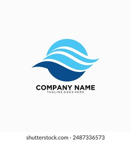 Abstract circle logo design in blue color circle concept for business