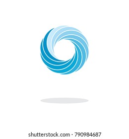 Abstract Circle Logo Design, Blue Gradient Effect