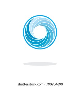 Abstract Circle Logo Design, Blue Gradient Effect