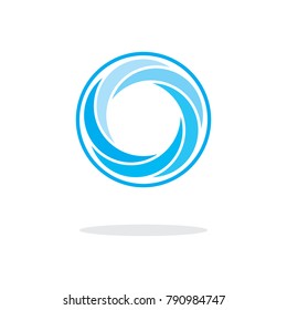Abstract Circle Logo Design, Blue Gradient Effect