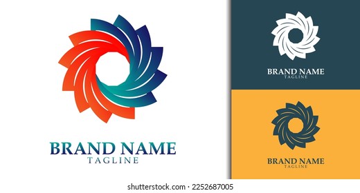 abstract circle logo design for business and brand identity