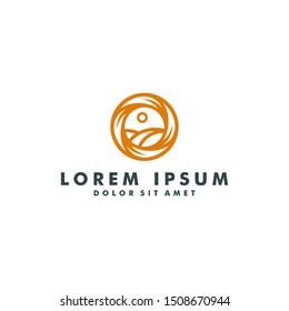 Abstract circle logo design icon vector