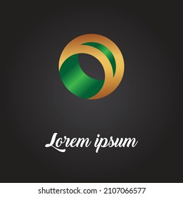 Abstract circle  logo design. isolated with gradient background . all layers are single for any customization .