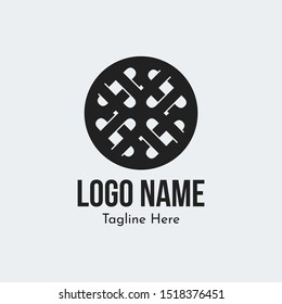 Abstract circle logo design template. Geometric, woven logo vector.