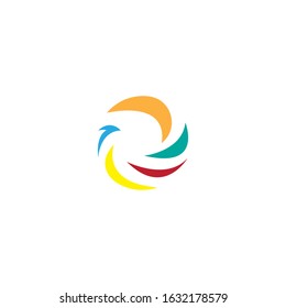 Abstract circle logo design template. Circle with slice effect and colorfull. Good for company, art industry