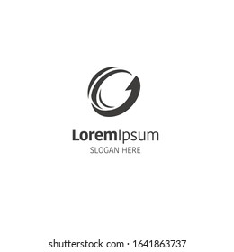Abstract circle logo design template on white, arrow, letter g