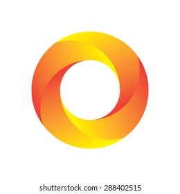 Abstract circle logo design template, vector, icon element, orange and yellow color.