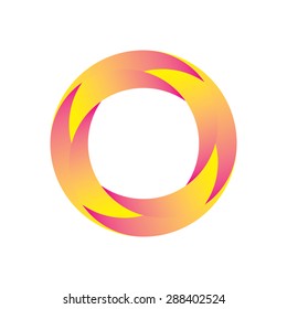 Abstract circle logo design template, vector, icon element, yellow and pink color.