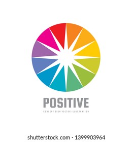 Abstract circle logo design. Vibrant colors. Vector illustration. 