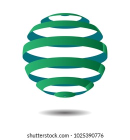 Abstract  Circle  Logo Design,3D Globe Spiral Vector
