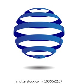 Abstract Circle Logo Design,3D Globe Spiral Vector