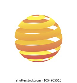 Abstract Circle Logo Design,3D Globe Spiral Vector illustration