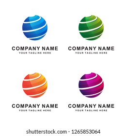 abstract circle logo with different color
