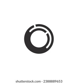 Abstract circle logo with dotted line and blank background