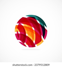 Abstract circle logo, dynamic aesthetic. Simplicity suggests connectivity, fluidity, and energy, making it a versatile choice for brands seeking a modern, visually engaging identity