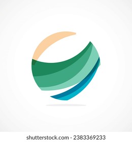 Abstract circle logo, dynamic aesthetic. Simplicity suggests connectivity, fluidity, and energy, making it a versatile choice for brands seeking a modern, visually engaging identity