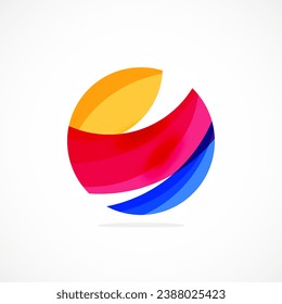 Abstract circle logo, dynamic aesthetic. Simplicity suggests connectivity, fluidity, and energy, making it a versatile choice for brands seeking a modern, visually engaging identity